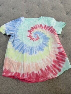 EUC LANDS END GIRLS TYE DYE TEE SIZE 8 tie dye t-shirt size medium